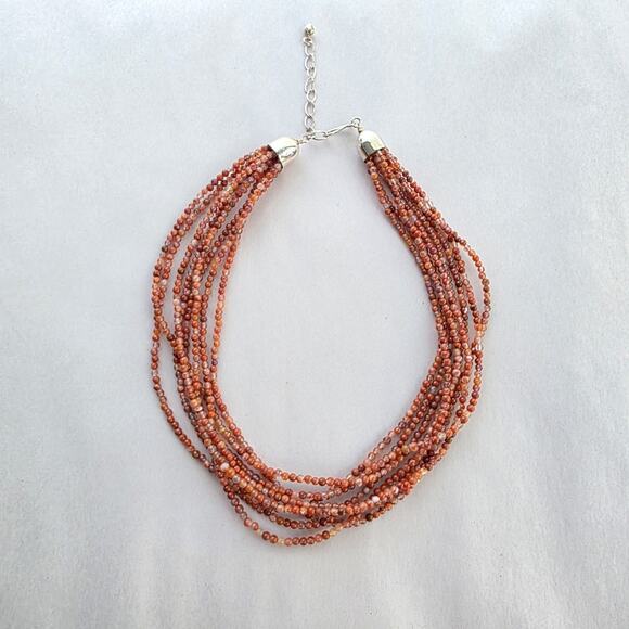 Jay King Multi 8 Strand Necklace 16" Red Agate New Western Coastal Resort - Picture 6 of 11